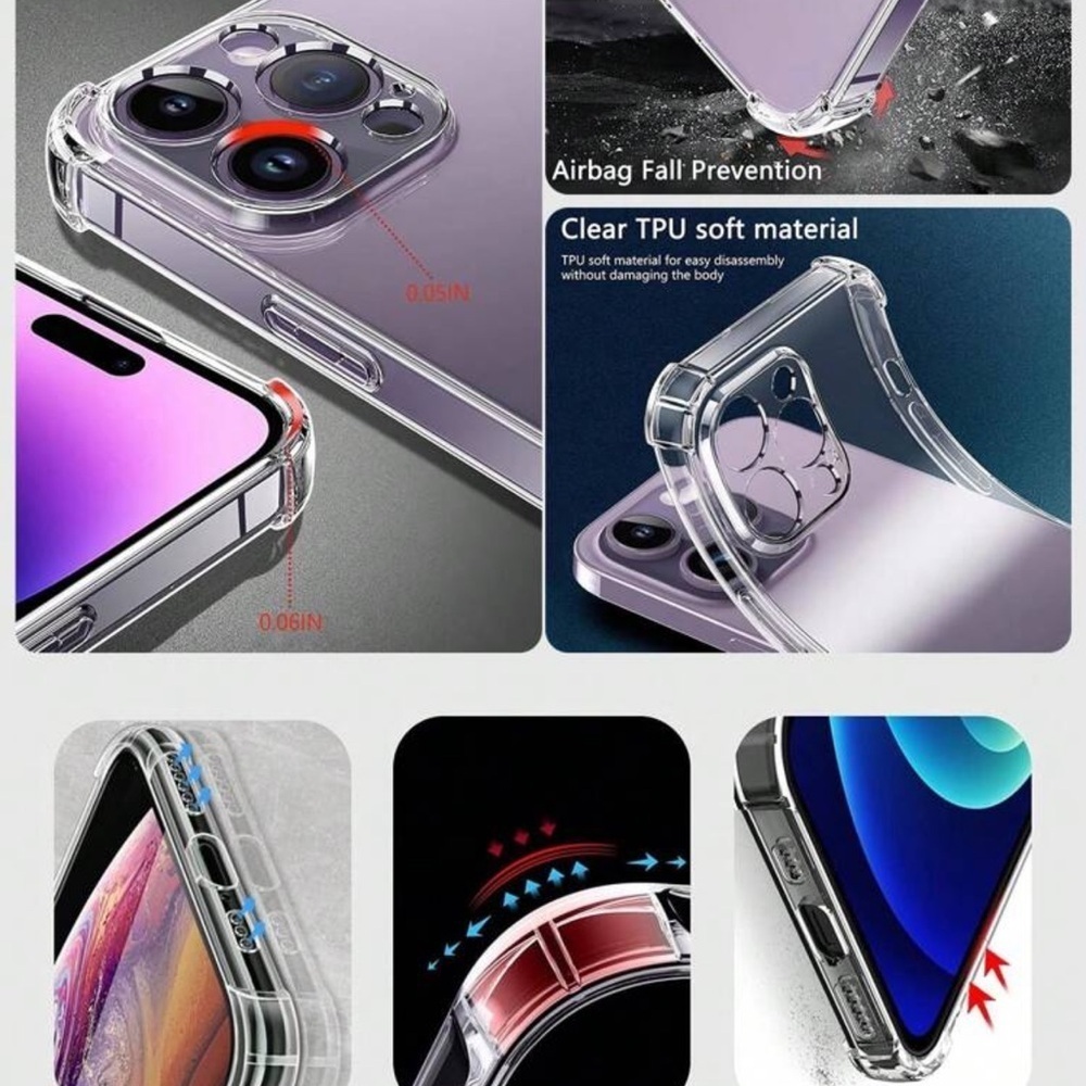 Case for IPhone 14 Pro Max Transparent Cover With Bumper Edges